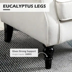 Fauteuil d'appoint capitonné moderne crème blanc à dossier haut de 29,3 po avec oreilles (ou à dossier ailé)