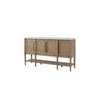 Table ronde extensible de 54 po avec 4 chaises et desserte à plateau en ciment