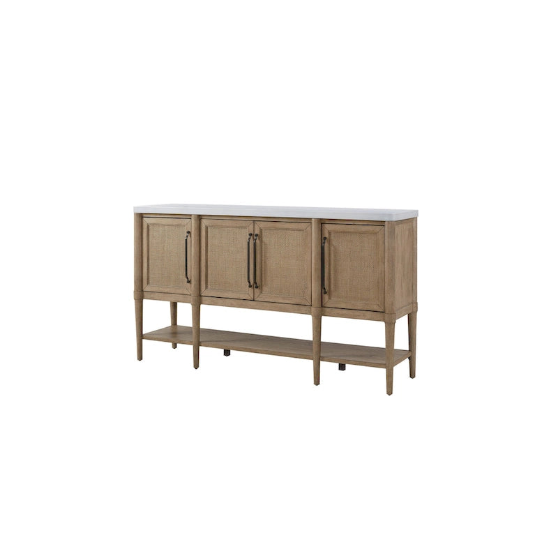 Table ronde extensible de 54 po avec 4 chaises et desserte à plateau en ciment