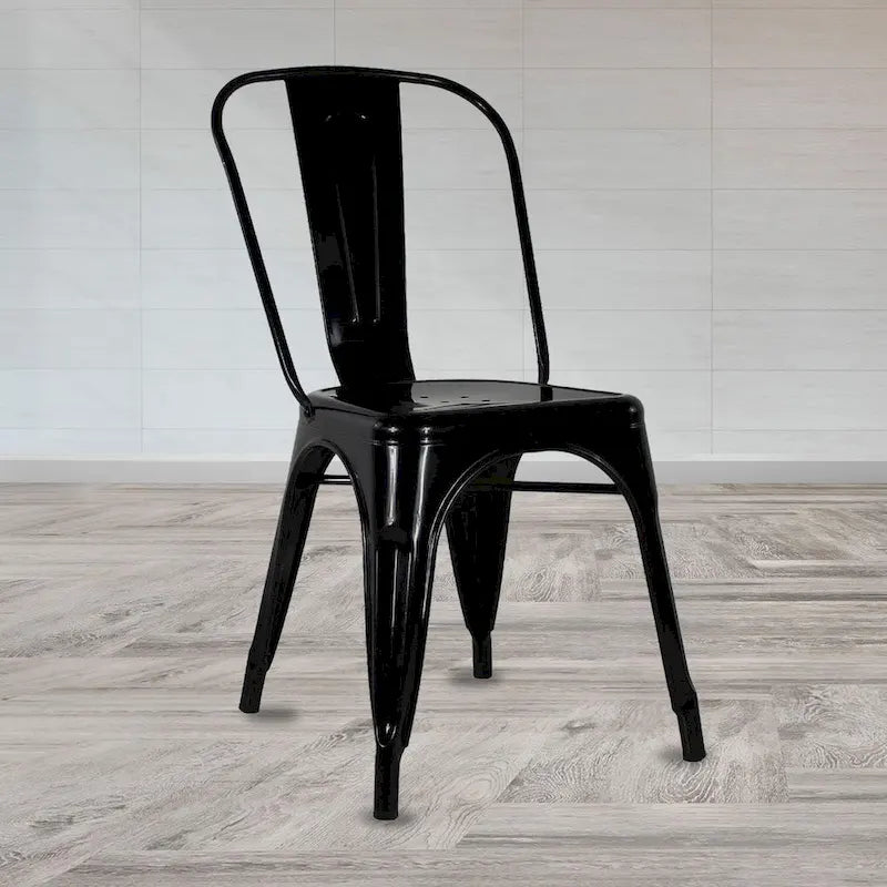 Lot de chaises sans accoudoirs de style industriel pour restaurant/café