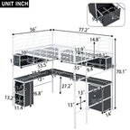 Lit mezzanine pleine grandeur avec bibliothèque et armoire, lit mezzanine en métal avec bureau intégré en forme de L, cadre de lit en métal pour enfants, adolescents et adultes