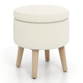 Ottoman de rangement rond avec plateau