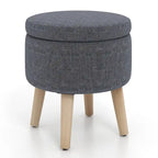 Ottoman de rangement rond avec plateau
