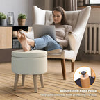 Ottoman de rangement rond avec plateau