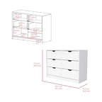 Commode de 107 cm à 4 tiroirs pour le rangement et l'organisation de la chambre à coucher