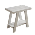 Table d'appoint rectangulaire moderne de 23,5 po avec tablette de rangement et pieds à angle large