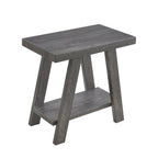 Table d'appoint rectangulaire moderne de 23,5 po avec tablette de rangement et pieds à angle large