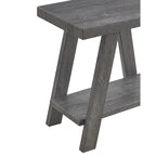 Table d'appoint rectangulaire moderne de 23,5 po avec tablette de rangement et pieds à angle large