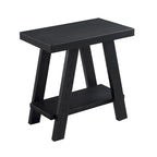 Table d'appoint rectangulaire moderne de 23,5 po avec tablette de rangement et pieds à angle large