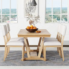 Table à manger en bois avec table rectangulaire 59 et 4 chaises