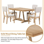 Table à manger en bois avec table rectangulaire 59 et 4 chaises