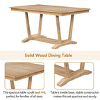 Table à manger en bois avec table rectangulaire 59 et 4 chaises