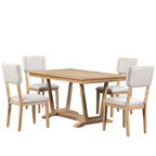 Table à manger en bois avec table rectangulaire 59 et 4 chaises