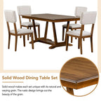 Table à manger en bois avec table rectangulaire 59 et 4 chaises