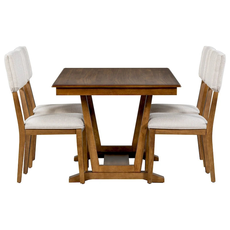 Table à manger en bois avec table rectangulaire 59 et 4 chaises