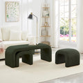 Banc moderne en forme de U, pouf en tissu peluche pour entrée, bout de lit de chambre, petit repose-pieds de canapé