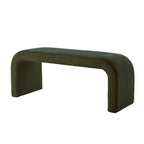 Banc moderne en forme de U, pouf en tissu peluche pour entrée, bout de lit de chambre, petit repose-pieds de canapé