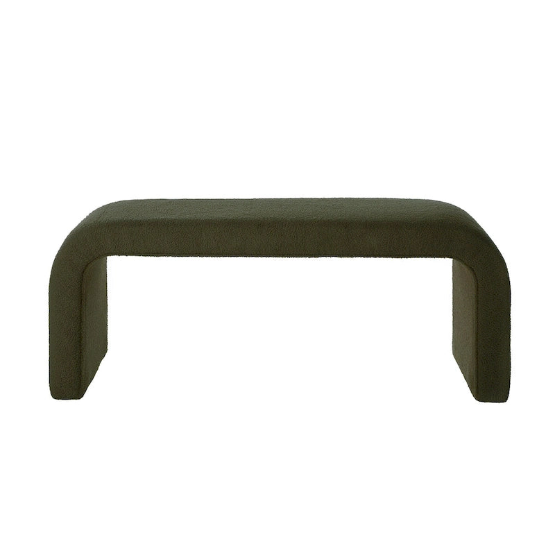 Banc moderne en forme de U, pouf en tissu peluche pour entrée, bout de lit de chambre, petit repose-pieds de canapé