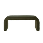 Banc moderne en forme de U, pouf en tissu peluche pour entrée, bout de lit de chambre, petit repose-pieds de canapé