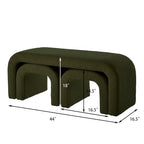 Banc moderne en forme de U, pouf en tissu peluche pour entrée, bout de lit de chambre, petit repose-pieds de canapé