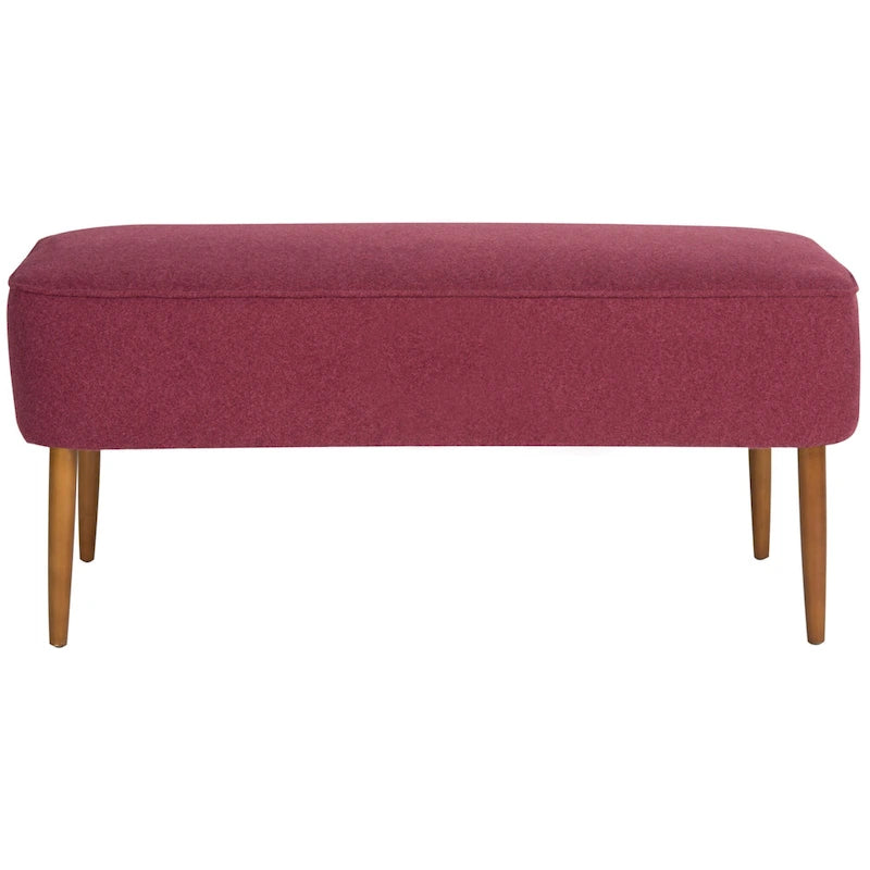 Banc en laine orange du milieu du siècle - 39.6 x 19.9 x 18.3