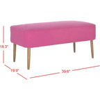 Banc en laine orange du milieu du siècle - 39.6 x 19.9 x 18.3
