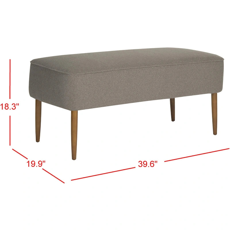 Banc en laine orange du milieu du siècle - 39.6 x 19.9 x 18.3