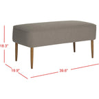 Banc en laine orange du milieu du siècle - 39.6 x 19.9 x 18.3