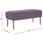 Banc en laine orange du milieu du siècle - 39.6 x 19.9 x 18.3