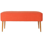 Banc en laine orange du milieu du siècle - 39.6 x 19.9 x 18.3