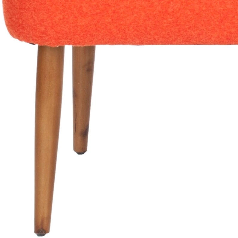 Banc en laine orange du milieu du siècle - 39.6 x 19.9 x 18.3