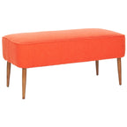 Banc en laine orange du milieu du siècle - 39.6 x 19.9 x 18.3
