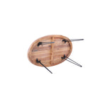Table basse pliable ovale en bois naturel recyclé - 24,00 x 44,00 x 18,00