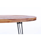 Table basse pliable ovale en bois naturel recyclé - 24,00 x 44,00 x 18,00