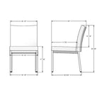 Chaises de salle à manger capitonnées avec cadre en métal