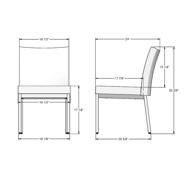 Chaises de salle à manger capitonnées avec cadre en métal