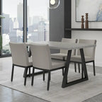 Chaises de salle à manger capitonnées avec cadre en métal