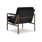 Fauteuil d'appoint en cuir moderne du milieu du siècle - 29 L x 31,5 P x 34,25 H