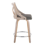 Tabouret de comptoir à hauteur fixe Charlotte 24 avec pieds en bois courbé