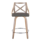 Tabouret de comptoir à hauteur fixe Charlotte 24 avec pieds en bois courbé