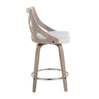 Tabouret de comptoir à hauteur fixe Charlotte 24 avec pieds en bois courbé