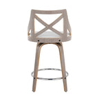 Tabouret de comptoir à hauteur fixe Charlotte 24 avec pieds en bois courbé
