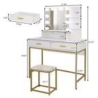 Coiffeuse de style moderne avec miroir et tabouret