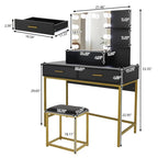 Coiffeuse de style moderne avec miroir et tabouret
