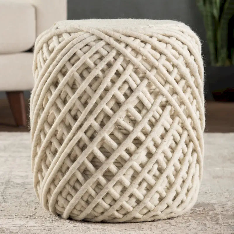 Pouf cylindrique rond scandinave