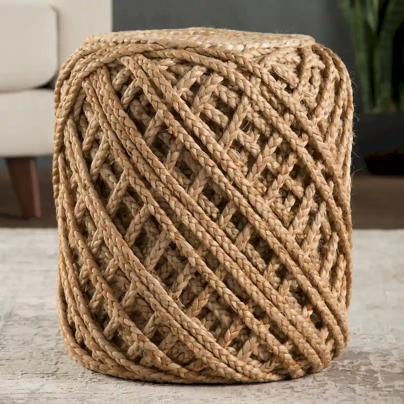 Pouf cylindrique rond scandinave