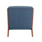 Fauteuil d'appoint en velours côtelé avec coussin et cadre en bois d'hévéa
