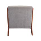 Fauteuil d'appoint en velours côtelé avec coussin et cadre en bois d'hévéa