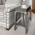 Table d'appoint étroite en bois gris