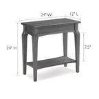 Table d'appoint étroite en bois gris